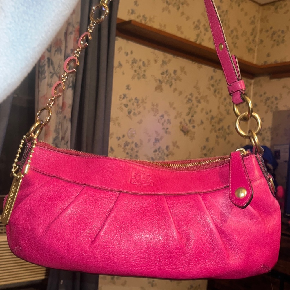 Coach Madison Hot Pink/Magenta Leather Shoulder Bag - Picture 10 of 15